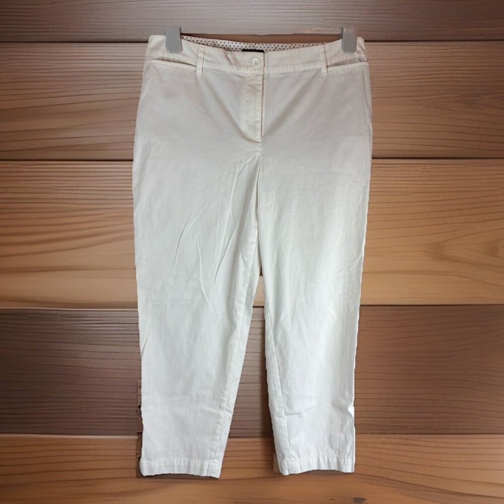 Talbots Perfect Crop Women’s White Cotton Pants Size 10